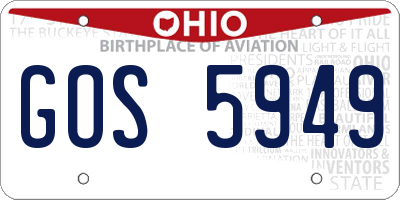OH license plate GOS5949