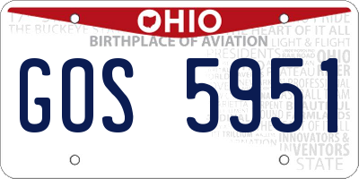 OH license plate GOS5951