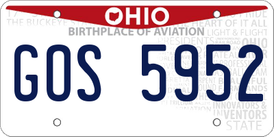 OH license plate GOS5952
