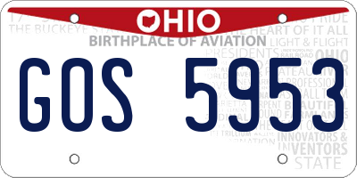 OH license plate GOS5953
