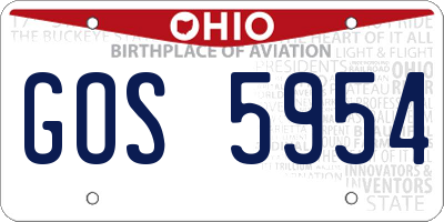 OH license plate GOS5954