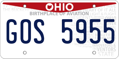 OH license plate GOS5955