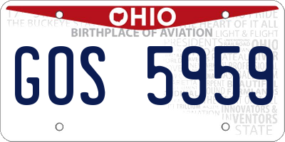 OH license plate GOS5959