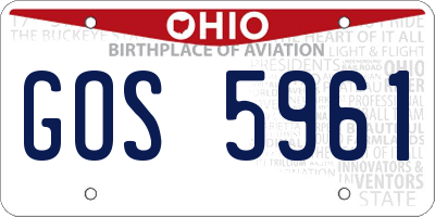 OH license plate GOS5961