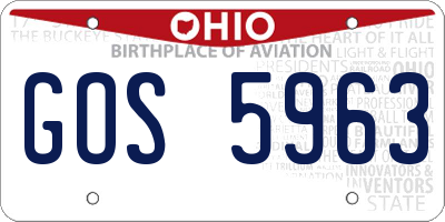 OH license plate GOS5963