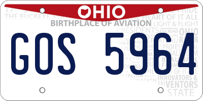 OH license plate GOS5964
