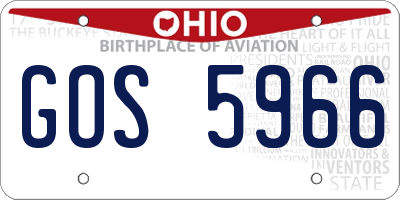 OH license plate GOS5966
