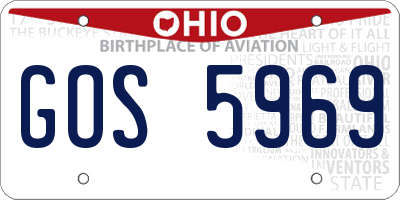 OH license plate GOS5969