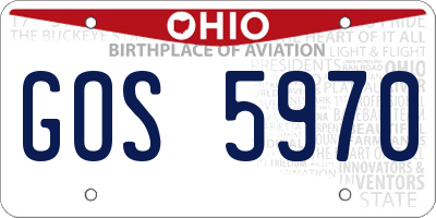 OH license plate GOS5970