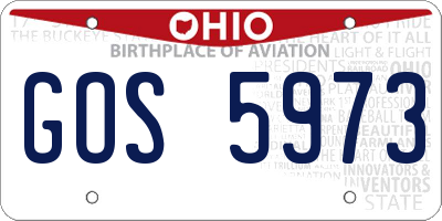 OH license plate GOS5973