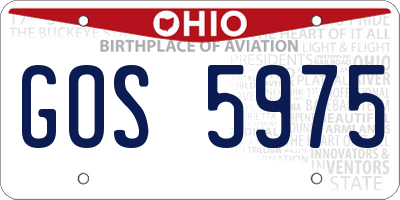 OH license plate GOS5975
