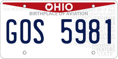 OH license plate GOS5981