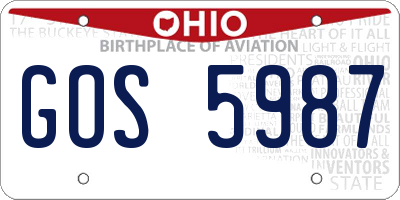 OH license plate GOS5987