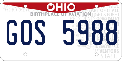 OH license plate GOS5988