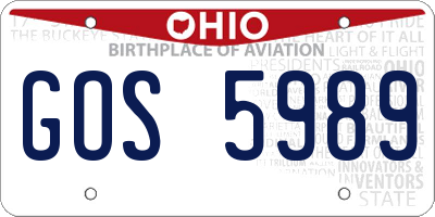 OH license plate GOS5989