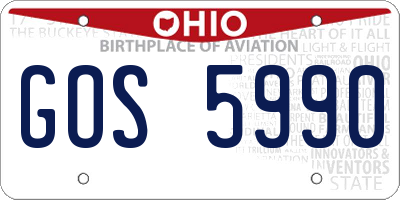 OH license plate GOS5990