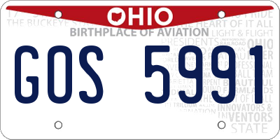 OH license plate GOS5991