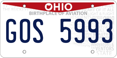 OH license plate GOS5993
