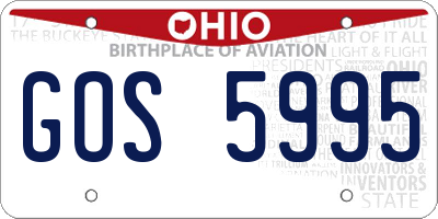 OH license plate GOS5995