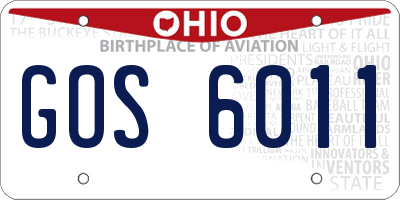 OH license plate GOS6011
