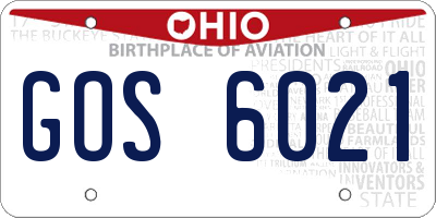 OH license plate GOS6021