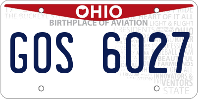 OH license plate GOS6027