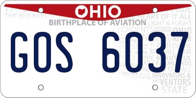 OH license plate GOS6037