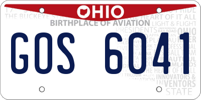 OH license plate GOS6041