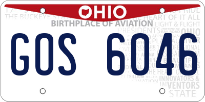 OH license plate GOS6046