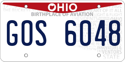 OH license plate GOS6048