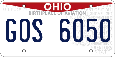 OH license plate GOS6050