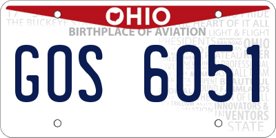 OH license plate GOS6051