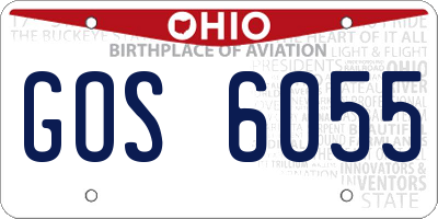 OH license plate GOS6055