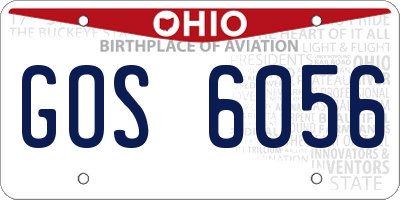 OH license plate GOS6056