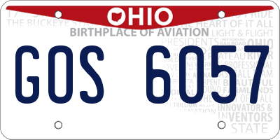 OH license plate GOS6057