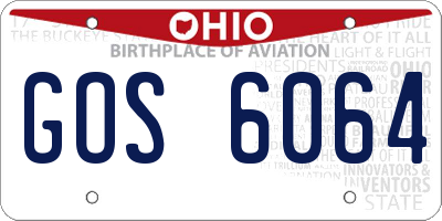 OH license plate GOS6064