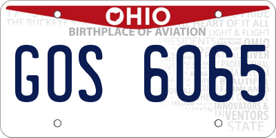 OH license plate GOS6065