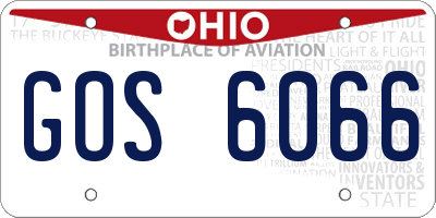 OH license plate GOS6066