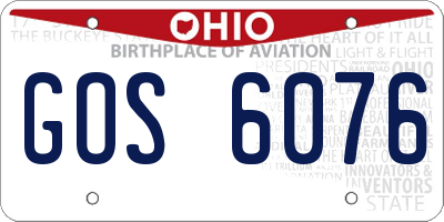 OH license plate GOS6076