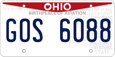 OH license plate GOS6088