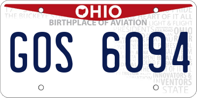 OH license plate GOS6094