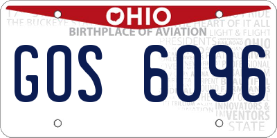 OH license plate GOS6096