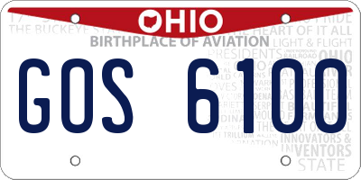 OH license plate GOS6100