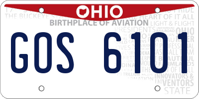 OH license plate GOS6101