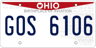 OH license plate GOS6106