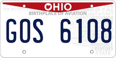 OH license plate GOS6108
