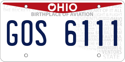 OH license plate GOS6111