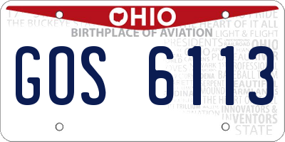 OH license plate GOS6113
