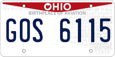 OH license plate GOS6115