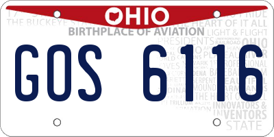 OH license plate GOS6116